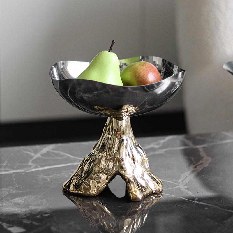 Elegant Stainless Steel Fruit Bowl - Creative Home Dining and Coffee Table Decoration Tray