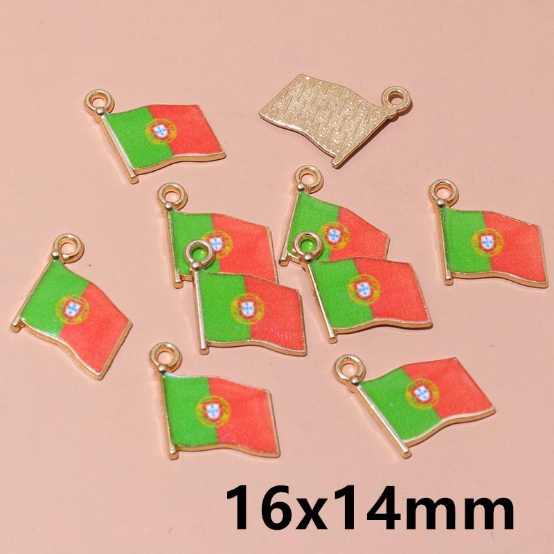 20pcs Enamel Football National Flags of Various Countries Charms Pendant DIY Jewelry Making Accessories for Necklace Earrings