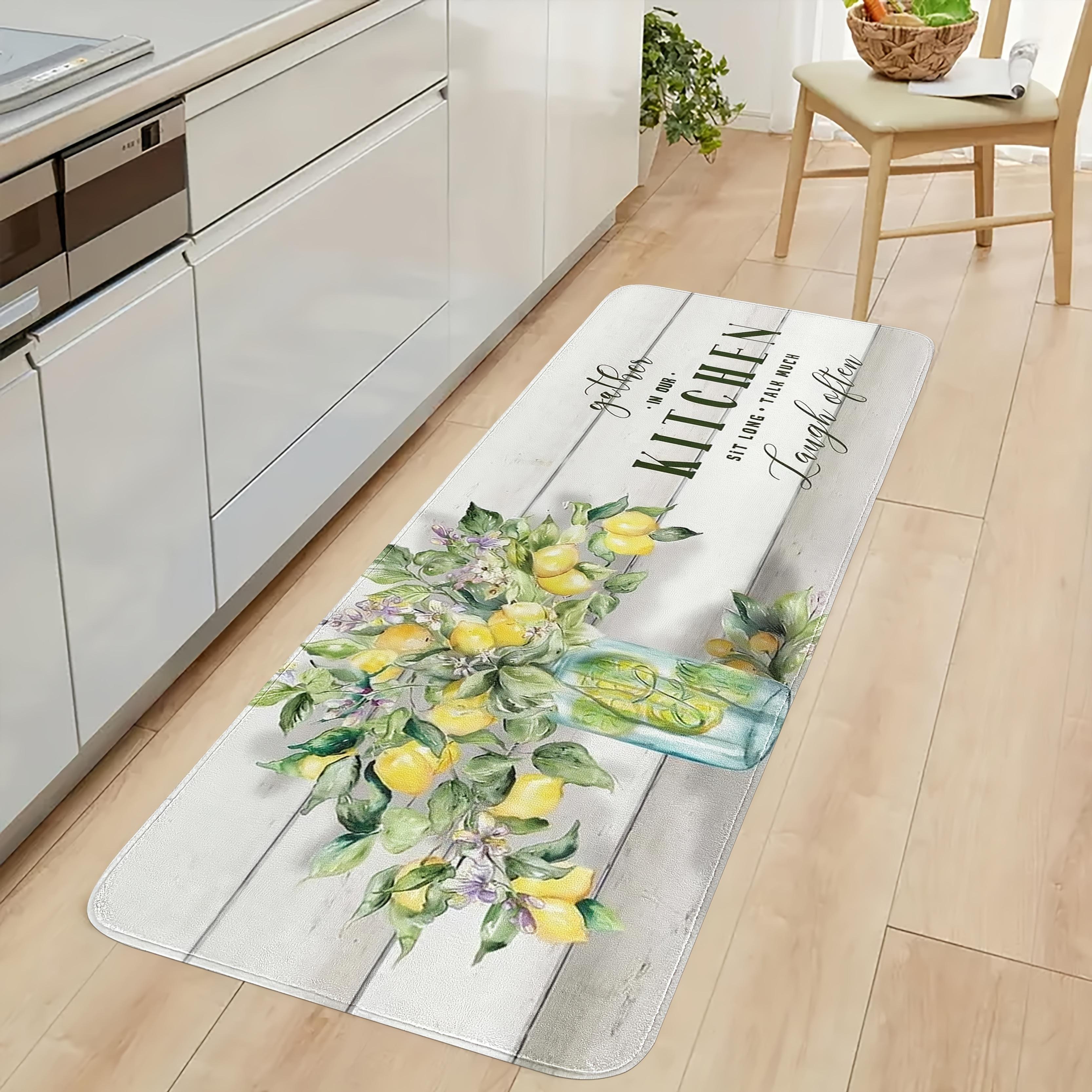 

1PC Sunny Kitchen Pattern Kitchen Rug Non-Slip Door Mat Pop design Bathroom Rug Bath Mat Carpet for Home Sink Laundry ecoreeree 40cm x 60cm