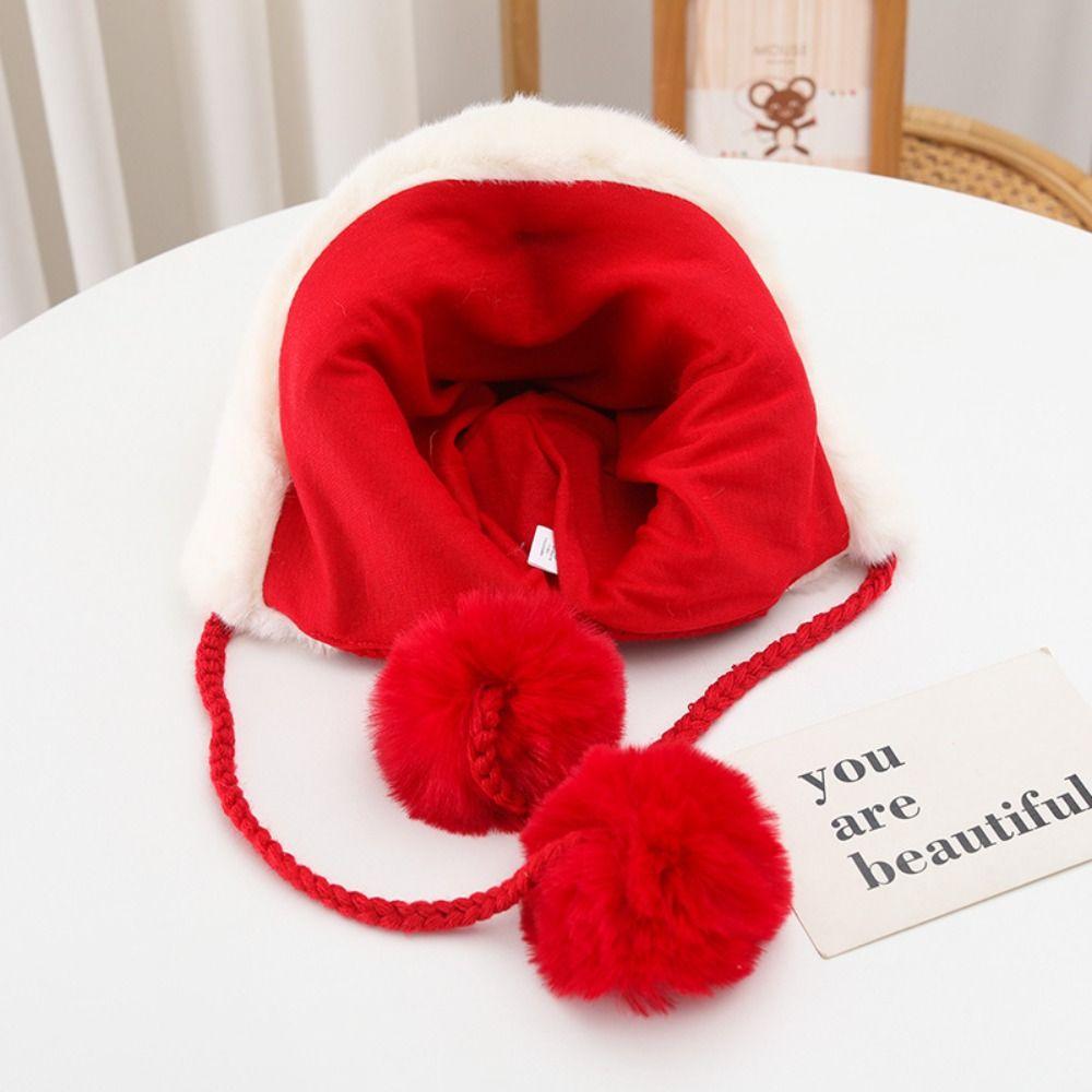 Chinese Style Children Fleece Hat Embroidery Cap Kids Beanie Cap Cute New Year Lion Cap  Kids