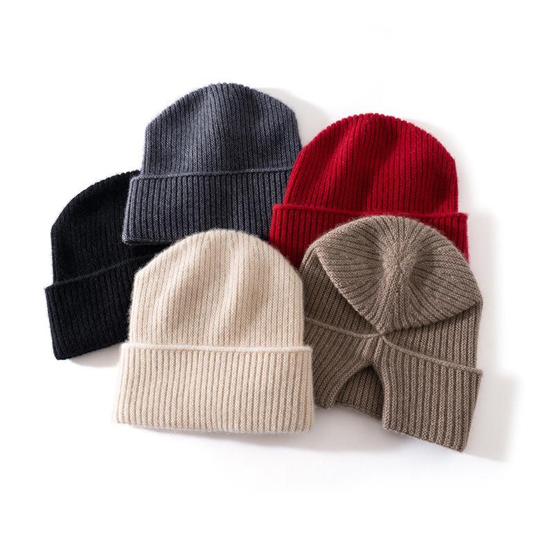 Winter Cashmere Cap Men's and Women's Thickened Skiing Knitted Thermal Cap Outdoor Mountaineering Riding Wool Hat Ear Protector Headcap