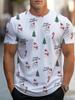 [Men's Christmas T-Shirt] Men's Christmas T-Shirt - Santa Claus & Tree Full Body Print, Breathable Polyester Mesh