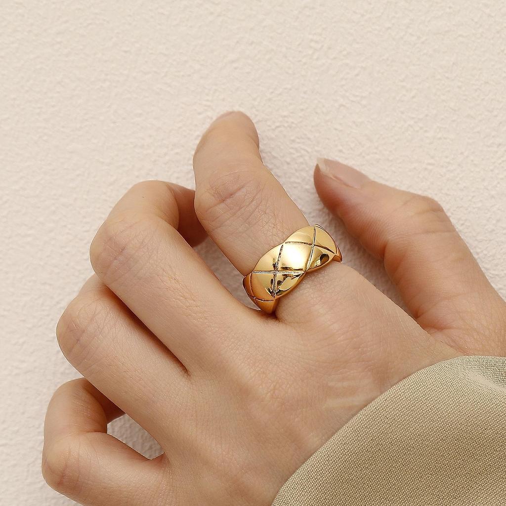 HYACINTH Korean Metal Scratch Index Finger Ring - Cold Style Fashion Temperament