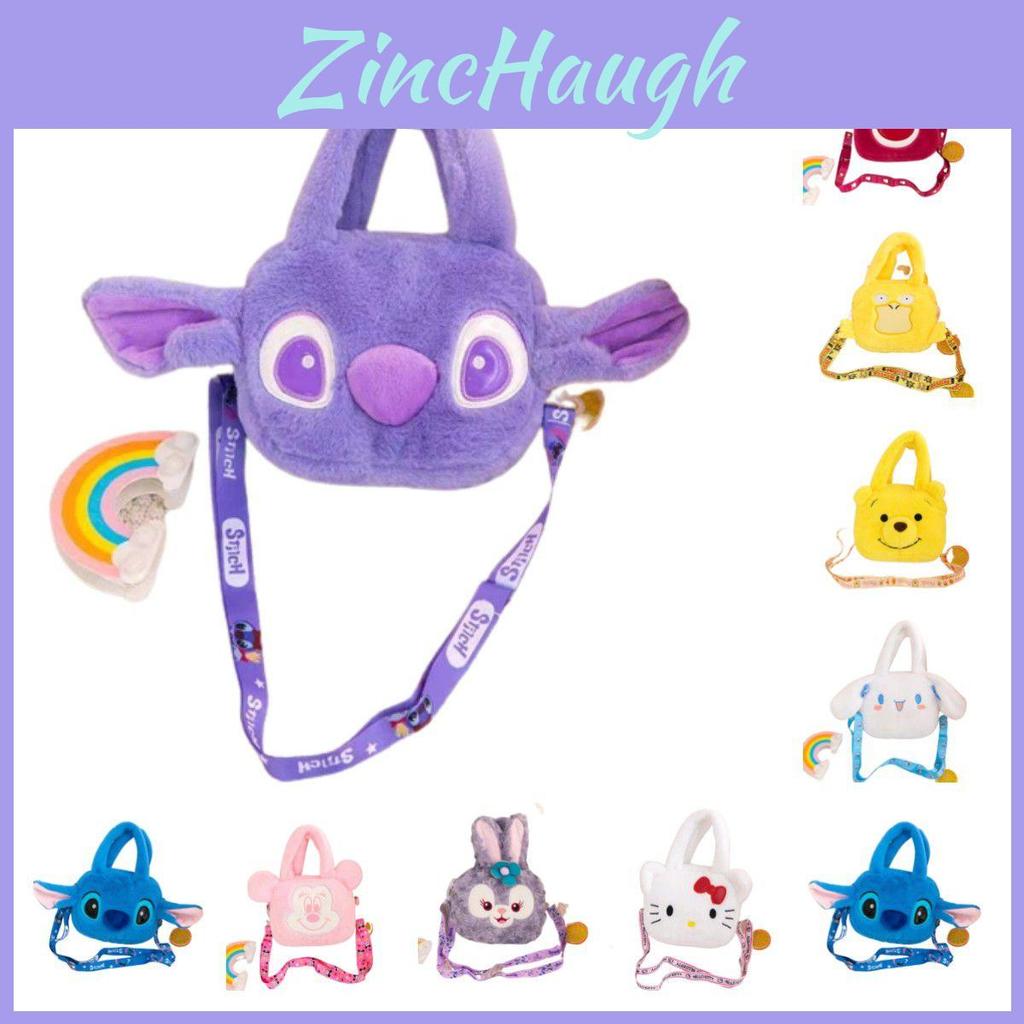 Sanrio Stitch Plush Shoulder Bag Zip Close