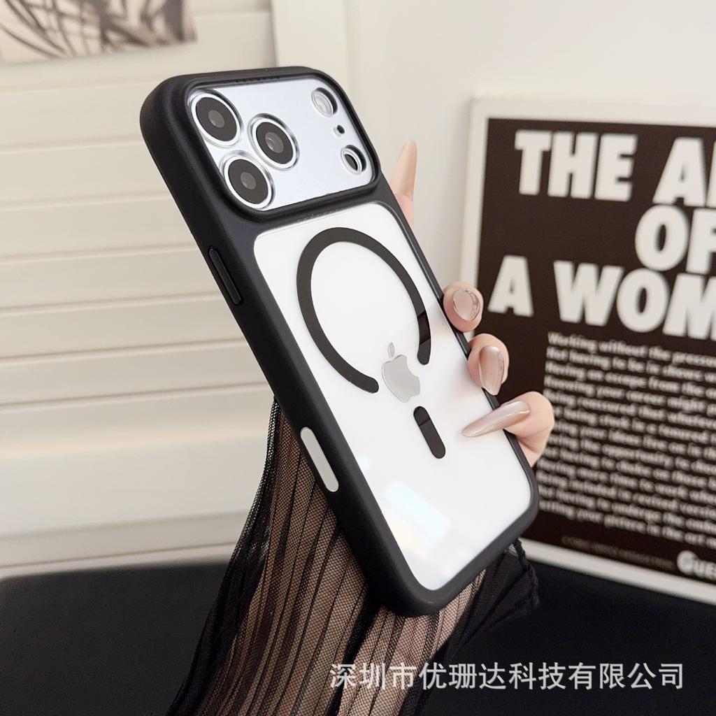 Applicable to iPhone11promax mobile phone case crystal transparent anti-yellow magnetic attraction Apple 11 fine hole lens all-inclusive case