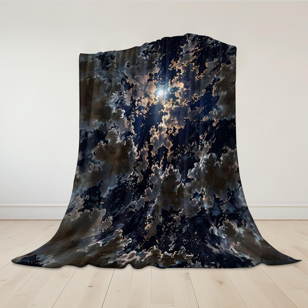 Nocturne Cloud Glow Flannel Blanket Warm Soft Halloween Christmas Couch Warm Cozy Decorative Decor Gift for All Season