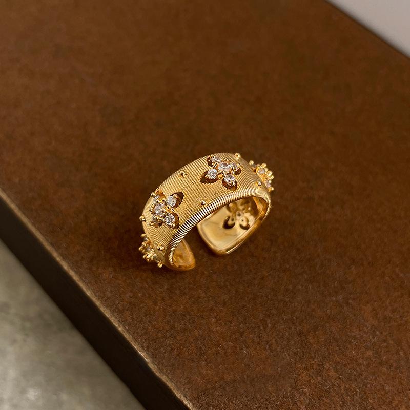 Exquisite Gold Electroplated Zircon Pearl Butterfly Ring - French Luxury Jewelry