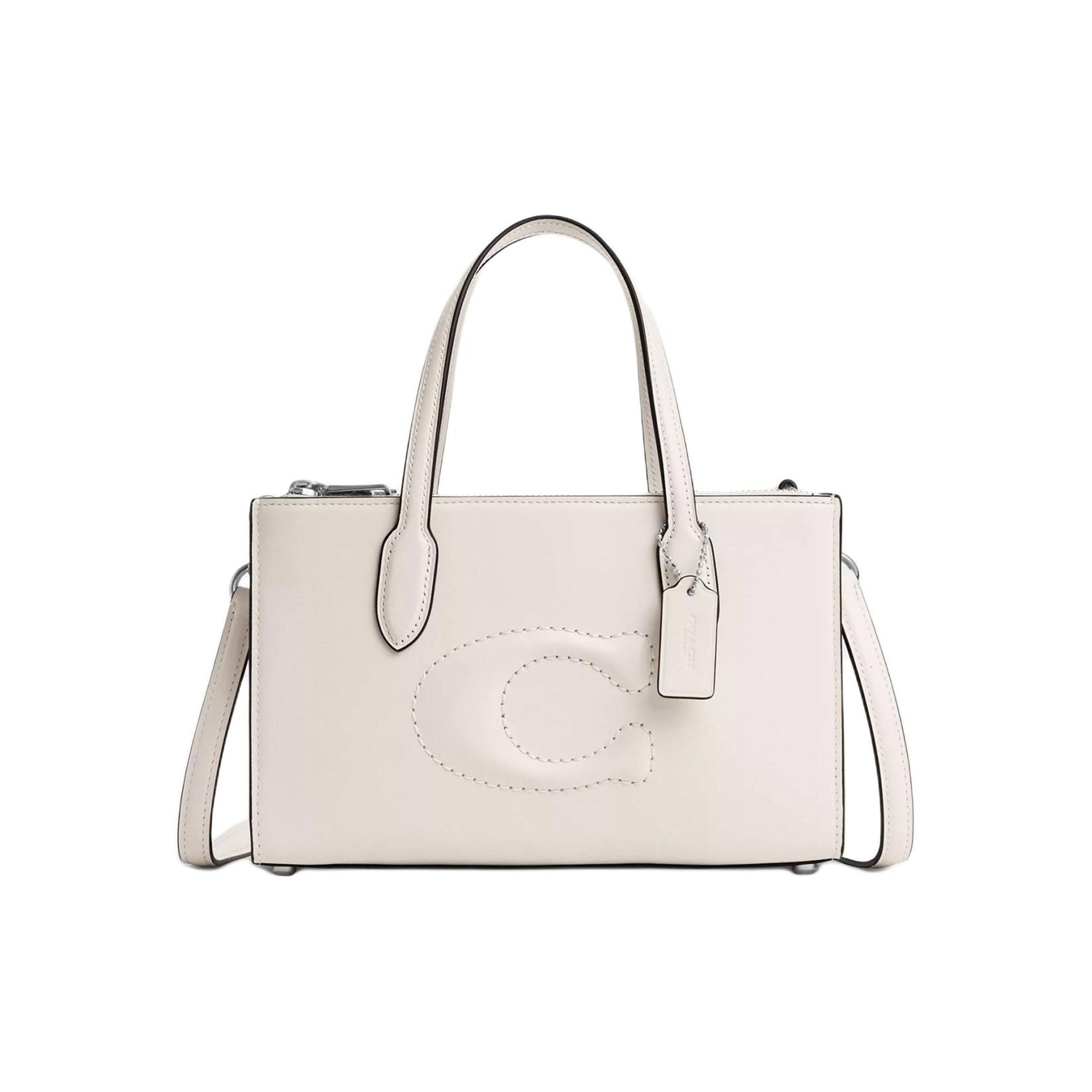 

Coach Nina 25 Magnetic Snap Refined Calfskin Shoulder Crossbody Handbag Medium Women Handbag Silver Chalk CR097-SVHA Basic Set (Bag+Dust Bag)