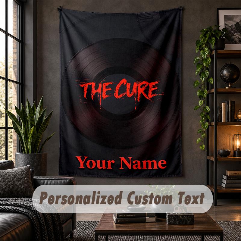 Personalized Wall Tapestry,The Cure Custom Text, Soft Fabric Wall Art For Indoor Decoration