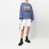 We11done Ss22 Logo Wash Distressed Pullover Crewneck Sweatshirt Unisex sweatshirt Navy-Blue WD-TS1-22-651-U-NV