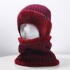 Fleece Scarf and Hat Set Soft Knitted Scarf Balaclava Hat Hooded Thermal Cap  Keep Warm