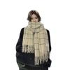 Imitation cashmere plaid scarf women's autumn and winter warm long shawl two students soft scarf men