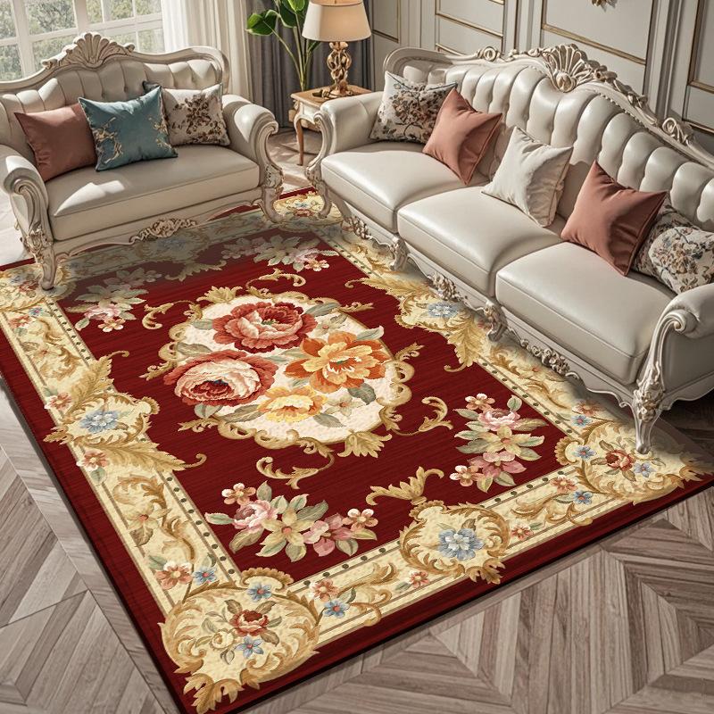 Extra Large Traditional Area Rugs Ornate Floral Pattern Red Blue Gold Tones for Grand Living Room Decor