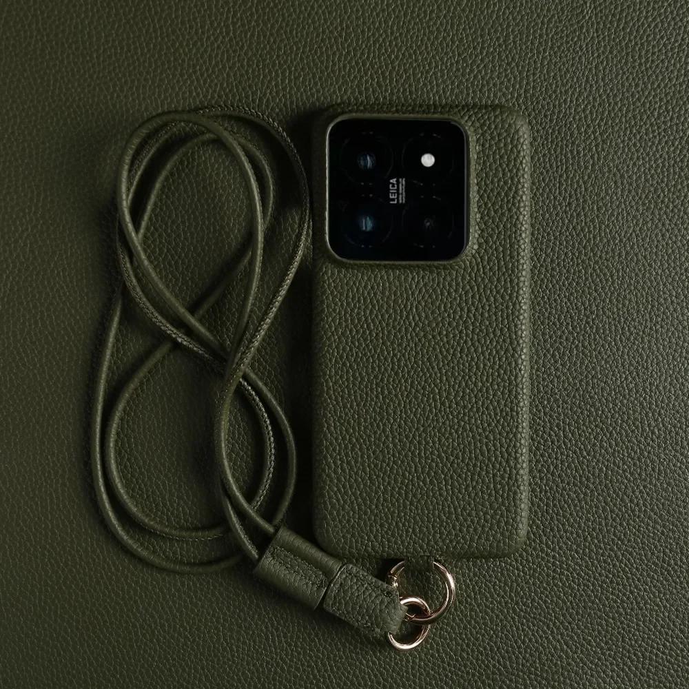 

Full Grain Cowhide Leather Case for Google Pixel 10 Pro XL 9 Pro Pixel9 9A 8 8A 7 7A Crossbody Long Strap Mobile Phone Cover Google Pixel 10 армия зеленый