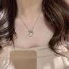 Light Luxury High-End Brushed Running Ring Four-Leaf Flower Lock Necklace Versatile Niche Design Medieval Seiko Collarbone Chain
