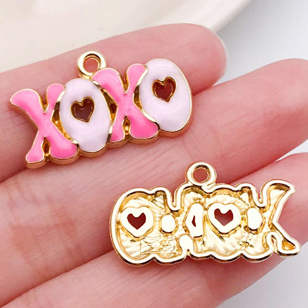 Red And Love Heart Peach Jewellery Accessories Diy Bracelet Keychain Necklace Pendant Alloy Oil Drop
