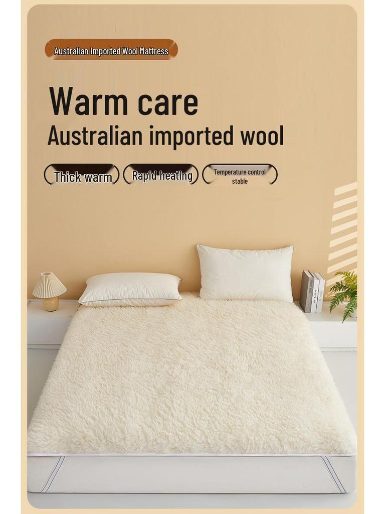 Australian Pure Wool Thickened Mattress Pad - Winter Warm Quilt, Soft Double Lambswool for Dormitory Use