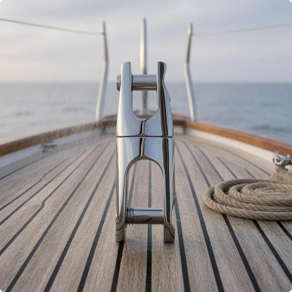 Pin-Fastened Anchor Connector Polished Hinged Silver