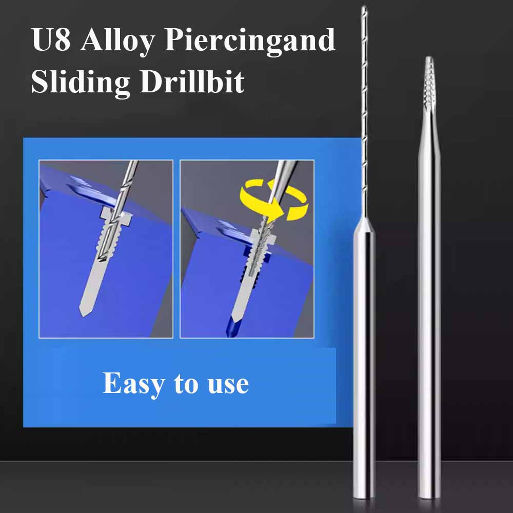 Lanrui U8 Alloy Sliding Thread Drill Bit 2Pcs Set for Stripped Screw Removal Easy Reverse Out Damaged Screws Tools