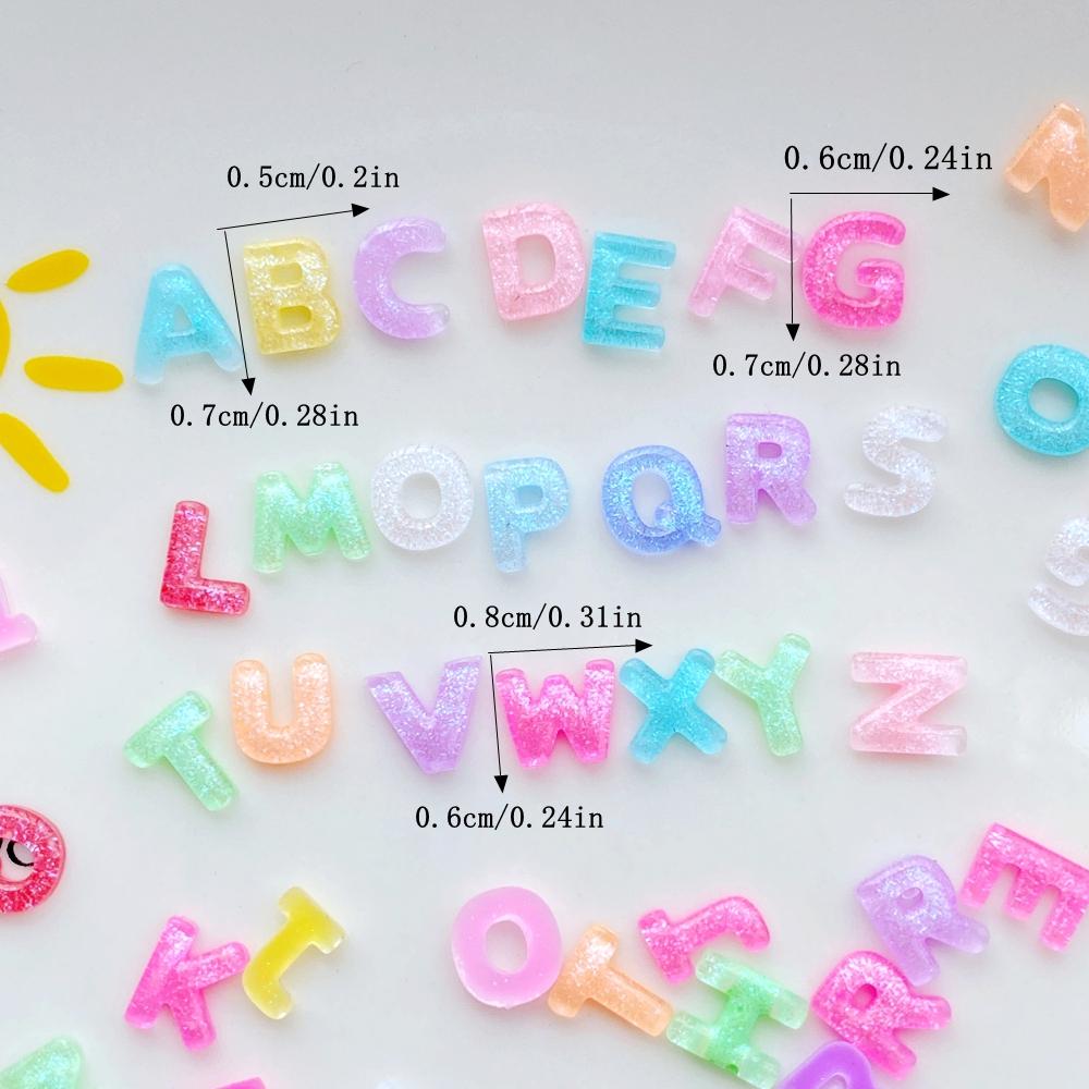 

100pcs Resin Colorful Mini Cartoon letter series Nail Art Flatback Rhinestone Figurines DIY Miniatures Scrapbook Decor Crafts