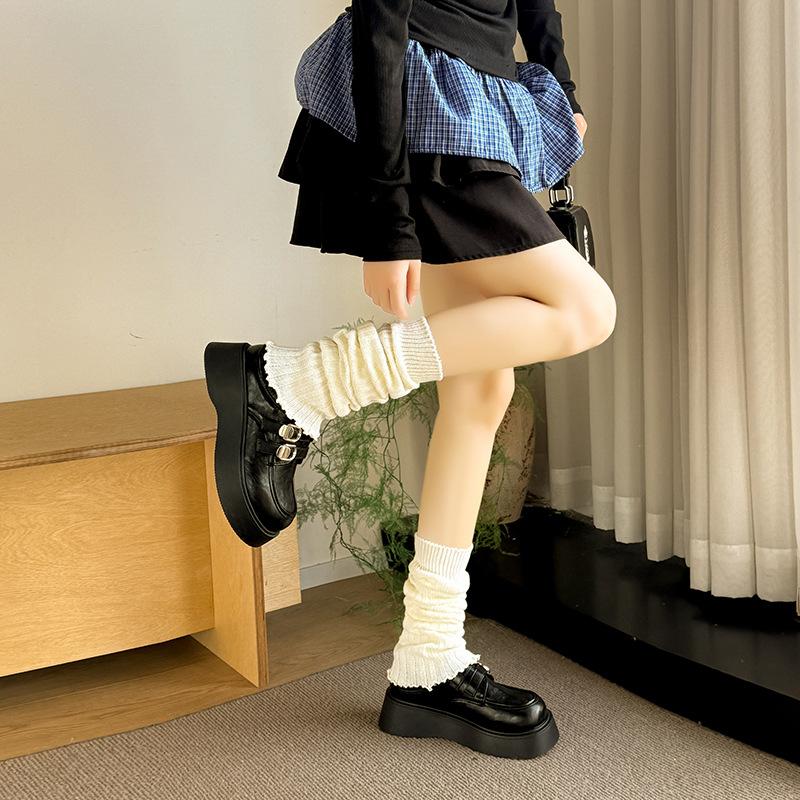 British Style Platform Small Leather Shoes Women's 2025 Spring New One-pedal Loafers Retro Round Head Japanese Jk Single Shoes