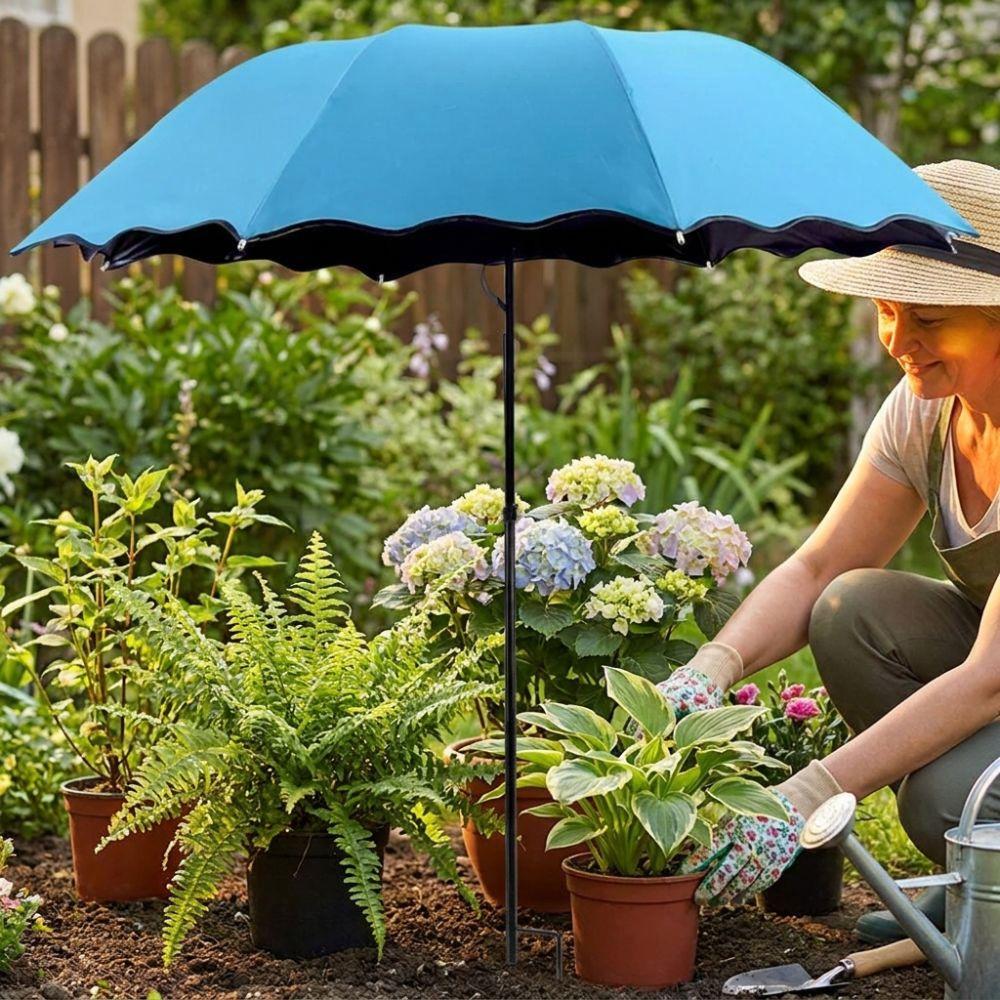 Tessuto Resistente alle Intemperie Tenda da Sole da Giardino Palo Metallico Ombrellone Pieghevole Ombrello da Pesca Aiuole da Giardino
