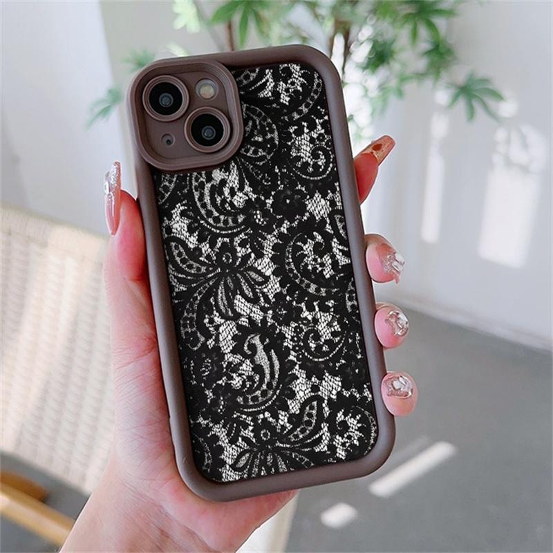 Black Lace Case For Samsung Galaxy A16 A17 A56 A55 A36 A26 A15 5G A06 A07 A54 A53 A35 A34 A52 A33 A23 A24 A25 A14 A05S A04E A32