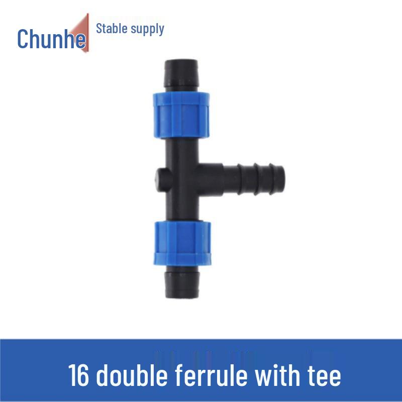 16mm Drip Tape Accessories Set: Tee Connector, Lock, Bypass, Male Thread for Garden, Greenhouse, Agriculture.