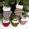 Decorative Keychain Accessory Mini Knitted Christmas Mitten Ornaments, Xmas Glove Hanging Decor, Festive Tableware Flatware Decoration Holders,