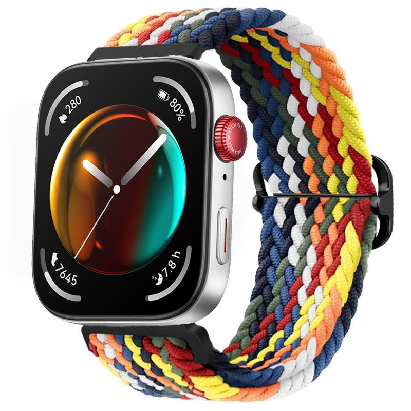 Gevlochten Nylon Lusband voor Huawei Watch Fit 4/3 Verstelbare Elasticiteit Armband Polsband Huawei Watch Fit 4/4 Pro Accessoires