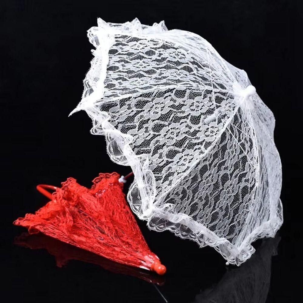 Ausgehöhlter Mini-Brautschirm Elegante Spitze Hochzeitsdekorations-Requisiten Braut-Accessoires