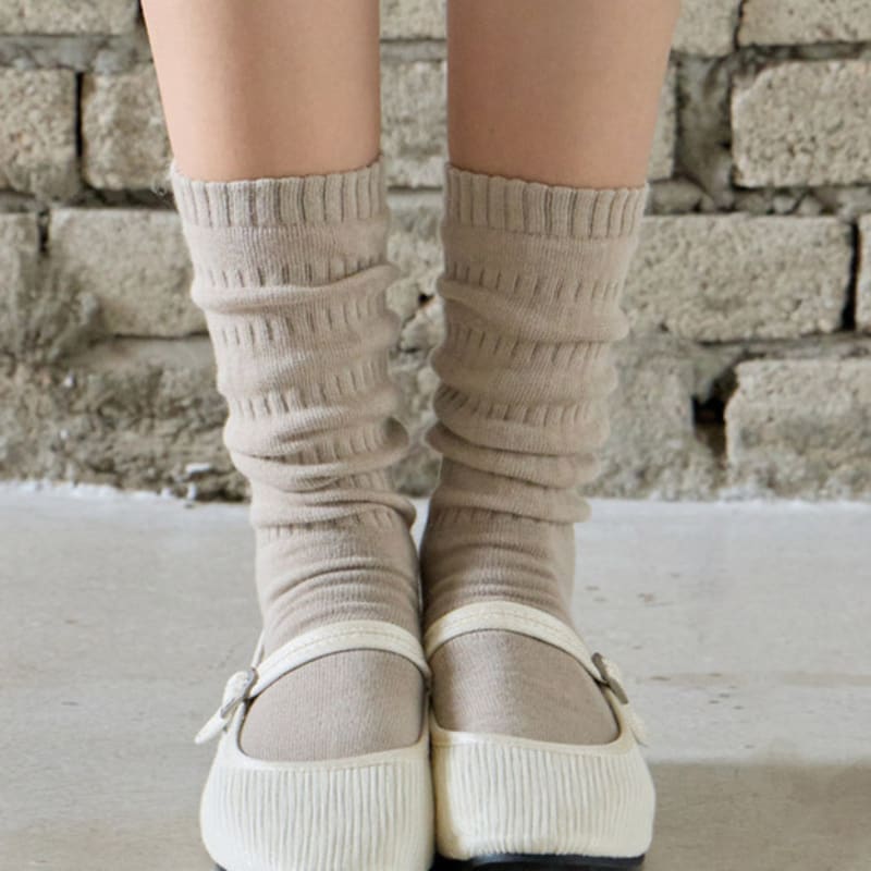 biarritz socks [3SET] Funky shirring lip socks 5 colors