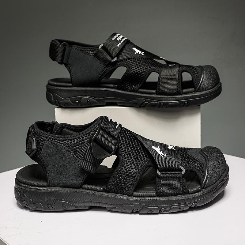 

New Arrived Summer Men Sandals Classic Retro Travel Casual Shoes Outdoor Anti Slip Wear-resistant Ultra Light Beach Roman Shoes 40 чёрный