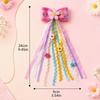 Lovely Rainbow Ribbon Bow Hair Clip Long Tassel Streamer Floral Lace Gingham Hair Barrettes for Kids Girls Cute Hairpins
