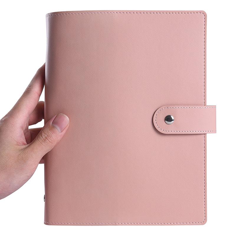 Leather Softcover Loose-Leaf Notebook with Snap Button - A5/A6 Diary & Journal