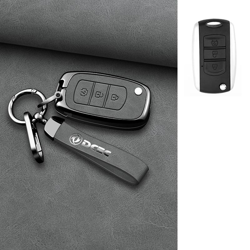 Car Remote Key Cover Case Shell For Dongfeng Dfm Dfsk Glory 580 F507 S30 H30 Ax7 Alloy Leather Protector Keychain Accessories