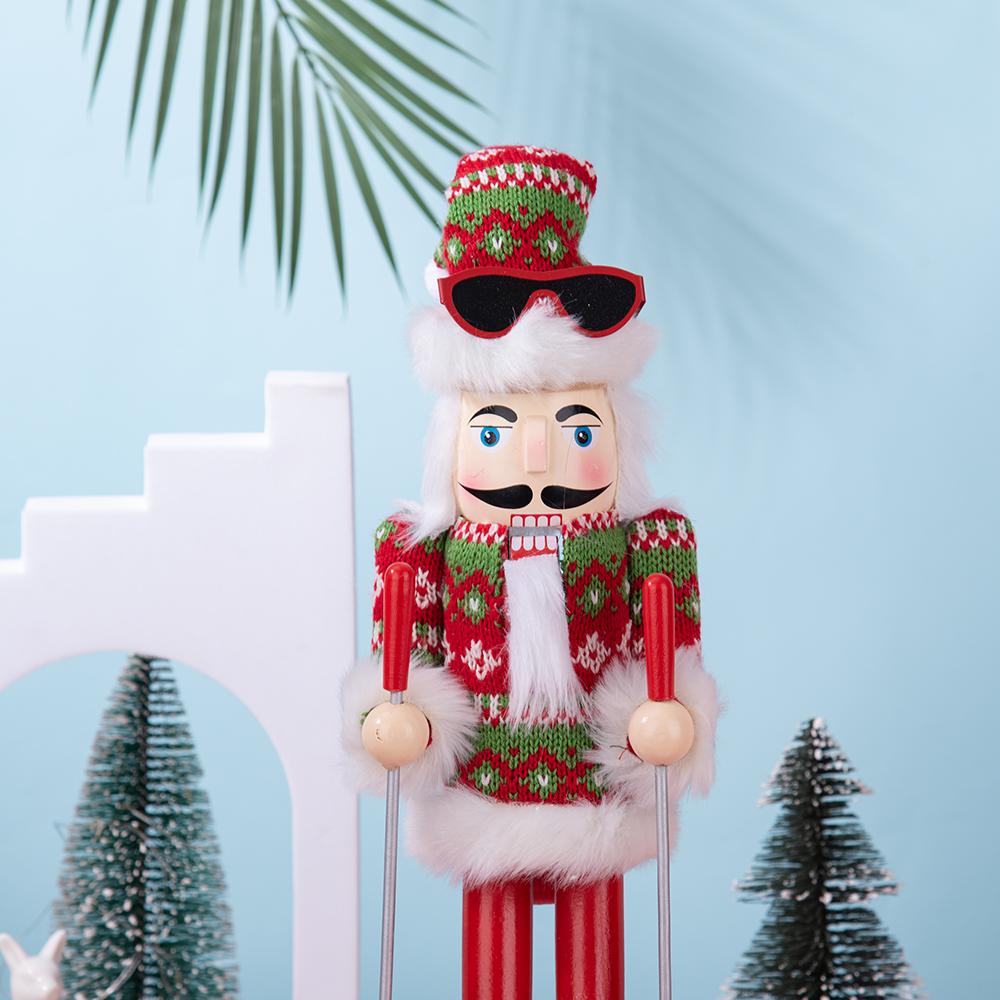 Skiing Style Christmas Nutcracker Figurine