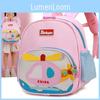 Letter Pattern Airplane Cartoon School Backpack With Lightweight Nylon Material