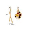 1 Pair Personality Fun Brush Drawing Board Earrings Ins Retro Literary Temperament Asymmetric Woman Earrings Jewelry Gift