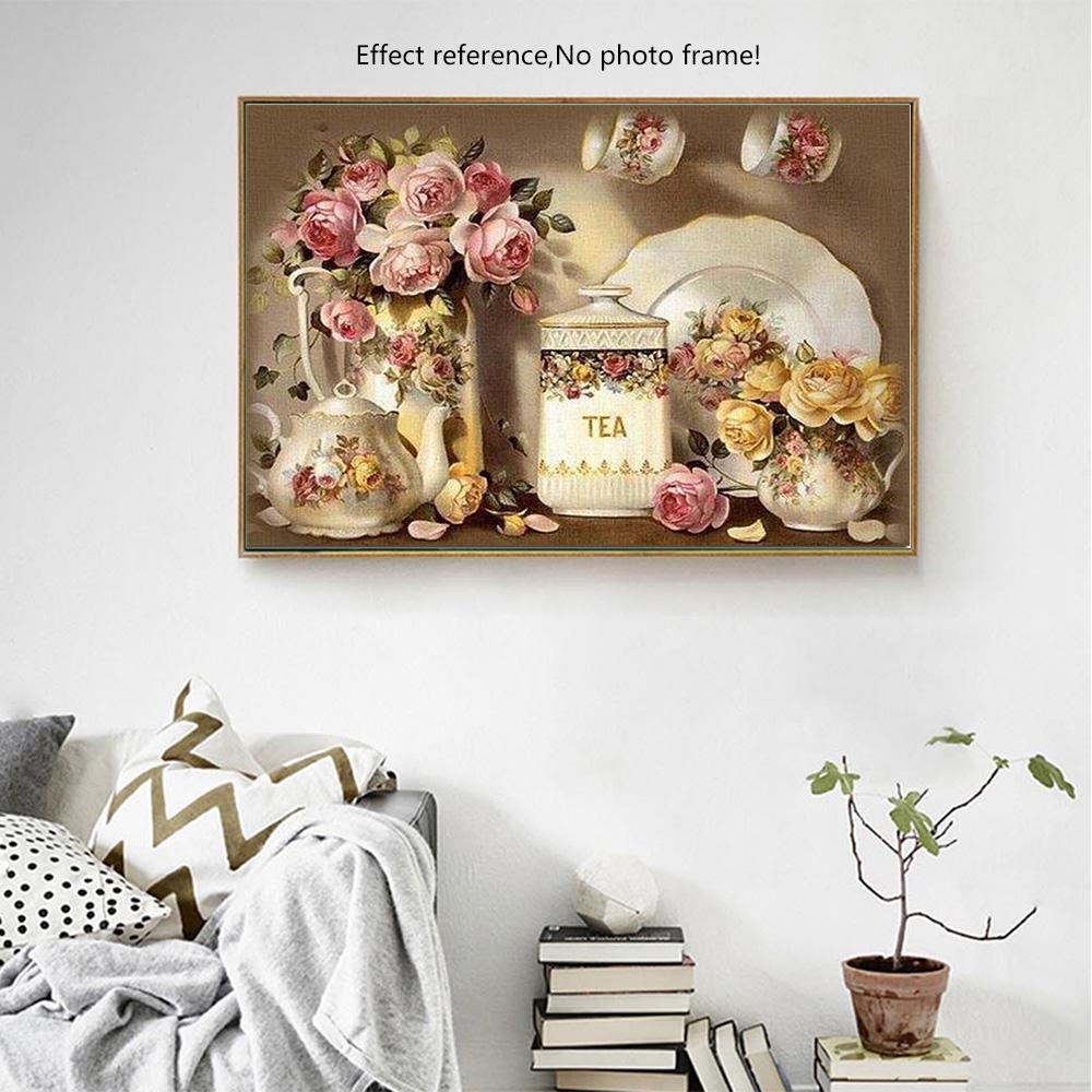 Kitchen Flower Diamond Embroidery Diy Diamond Painting Kits for Square Full Drill Rhinestone