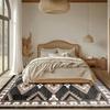 Western Aztec Rug Area Rug for Living Room Southwestern Farmhouse Machine Washable Low Pile Soft Large Carpet for Dining Room