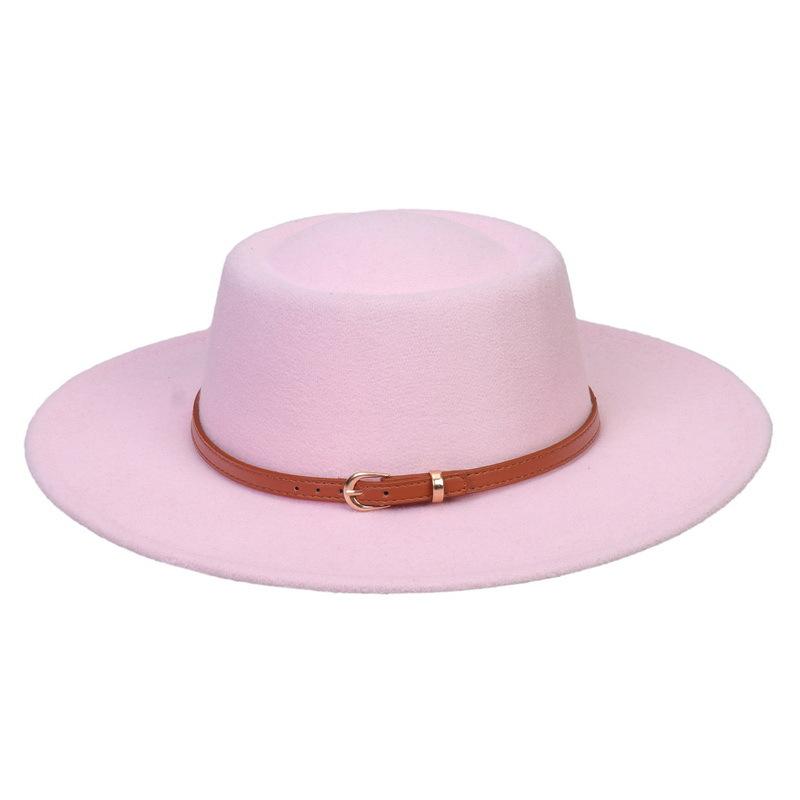 Fedora Hat for Women Men Flat Top Concave Design Autumn Winter Bow Tie Jazz Hat Colorful Unisex Fedora Wide Brim Hat Panama 2022