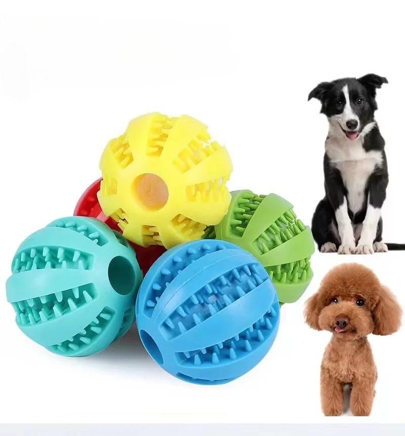 1PCS Pet Dog Dog Toy Educational Leak Food Ball Bite-resistant Golden Retriever Teddy Rubber Ball Puppy Molar Elastic Watermelon Ball