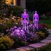 Halloween Party Decoration 3D Skeleton Solar Garden Lamp, Spooky Human Pathway Glowing Lawn Ornaments for Parties Lights, Waterproof Resin Outdoor