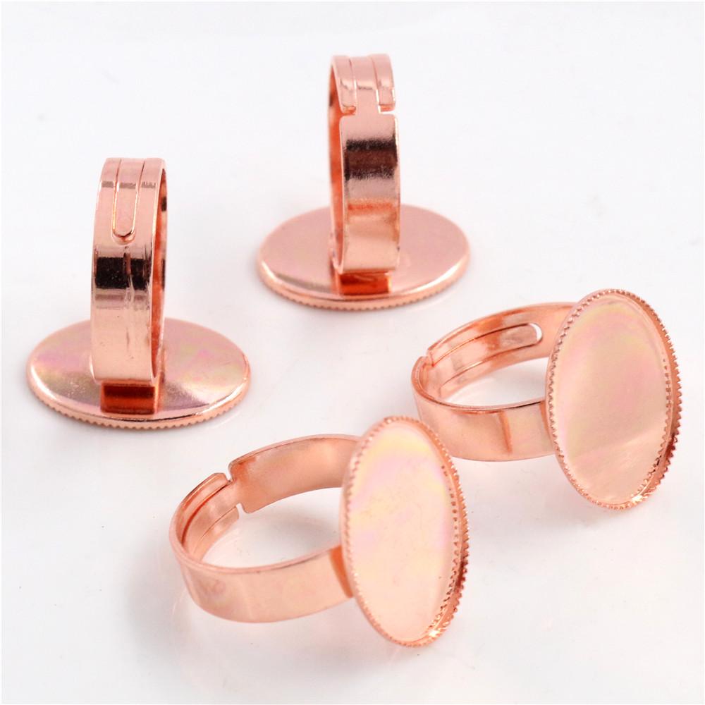 13x18mm 18x25mm 30x40mm Fashion Colors Plated Brass Oval Adjustable Ring Settings Blank,Fit 10x14-30x40mm Cabochons