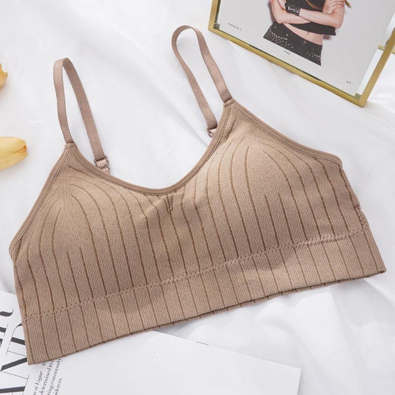 Women Seamless Sports Crop Top Sexy Bra Female Bralette Sleeveless Camis Crochet Tank Underwear Summer Lingerie Tube Top