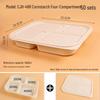 Compostable Corn Starch Divided Lunch Boxes with Lids (50 Sets)