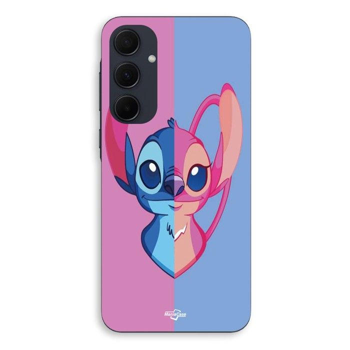 Coque de téléphone - MANIACASE - Samsung Galaxy A55 - Silicone - Souple - Stitch et Angel