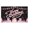 Birthday Banner Clear Printing Glitter Polyester Happy Birthday Party Backdrop Cloth Home Decor for Festival