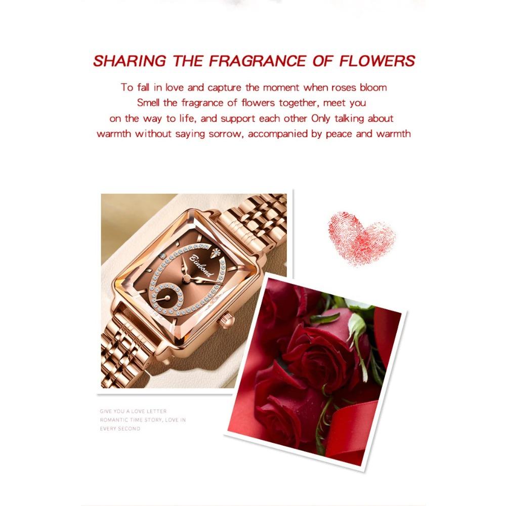 UTHAI Ladies' Watches Luxurious and High-End Waterproof Steel Strap Wristband Fashionable and Trendy Quartz Watches Clock Gifts